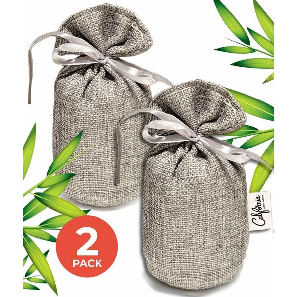 Gray Mini Bamboo Charcoal Air Purifying Bags (2-Pack), 50g