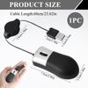 Mini USB-C Retractable Wired Optical Travel Mouse for Laptop, Tablet, PC - Ultra-Compact Design, Portable computer mouse wired for Windows
