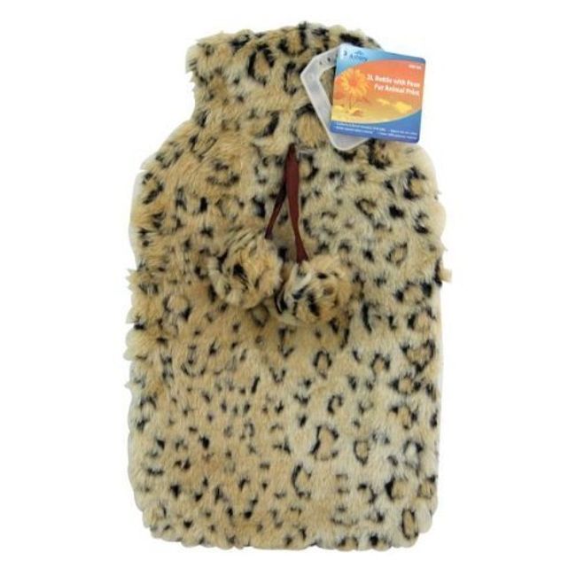 Adults 2 Litre Animal Print Fauk Fur Hot Water Bottle Cover HW154