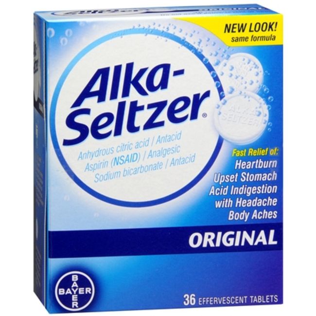 Alka-Seltzer Effervescent Tablets Original - 36 ea., Pack of 2