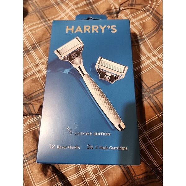 HARRY MEN'S 5-BLADE MANUAL RAZOR HANDLE, 2 REFILLS, CHROME