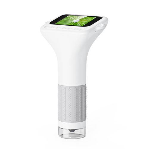 Powerful Microscope for Kids, 2" Digital Handheld Kids Microscope with 8 LED Lights, 1000X Magnification Manual Focus Pocket Microscope, Funny Educational Birthday Gift Age 3+ Boys & Girls - White
