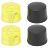 4 Pcs Rubber Hammer Replacement Striking Head Yellow Black Plastic Mallet Head Tips Set(Φ40mm)