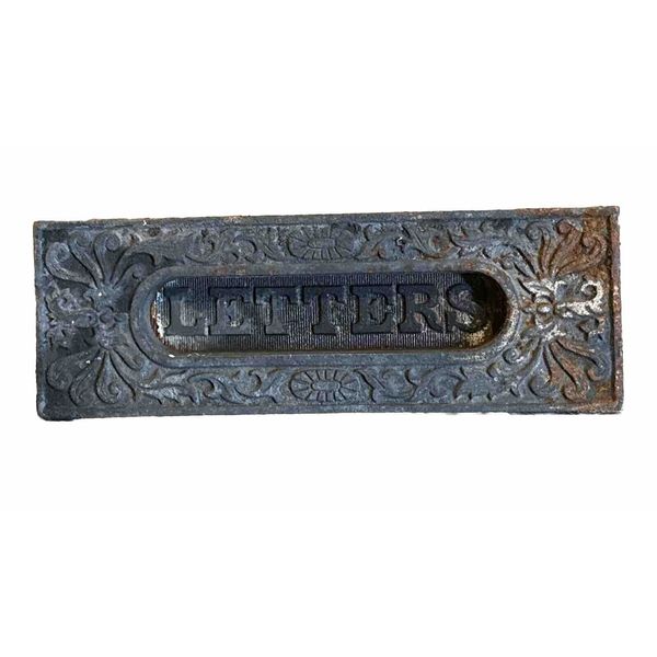 Vintage Cast Iron Door Mail Slot Antique door mailbox house salvage 1880’s Rusty