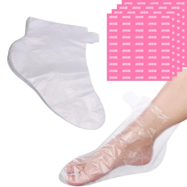 200Pcs Disposable Plastic Foot Bags Disposable Booties Paraffin Wax Bath Liners for Feet for Foot Pedicure Hot Spa Wax Treatment Foot Covers Bags