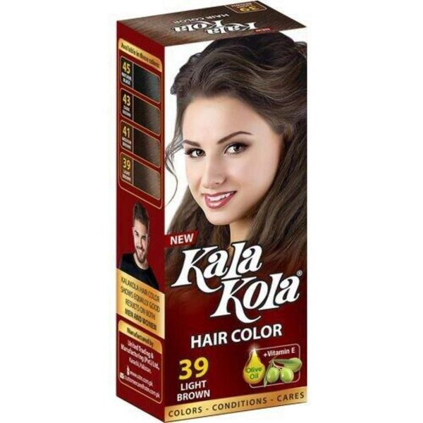 Kala Kola Hair Colour-Light Brown-39 with Olive Oil +Vitaman E x 2 Tube