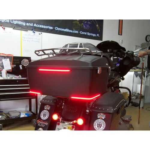 Chrome Glow 4200-95RR LED Flexible Array Motorcycle Auxiliary Running and Brake Light Bar with Red Lens 12.2 Inches