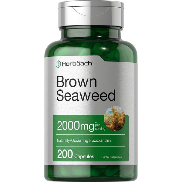 Brown Seaweed Capsules 2000mg | 200 Count | Fucoxanthin Supplement | by Horbaach