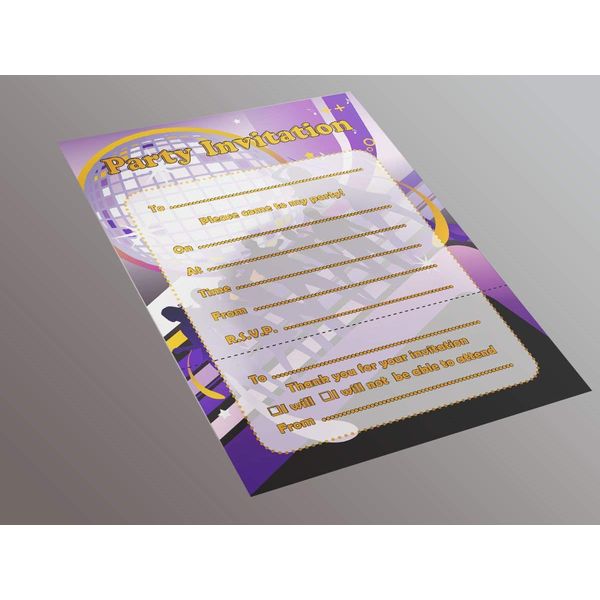 Simply Wallart Disco Party Invitation - 20 A5 Invitation Pack