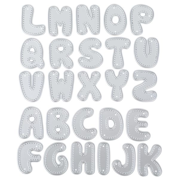 Amaxiu 26 Pcs Alphabet Cutting Dies, Metal Letters Stencil Die Cuts Embossing Template Card Making Supplies for Scrapbook Cards Album DIY Crafts Halloween Christmas Decor(Uppercase Letter)
