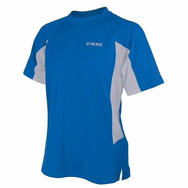 Proviz Classic Mens Sports T-Shirt, Short Sleeve Reflective Breathable Activewear Top for Running/Cycling, Blue, S