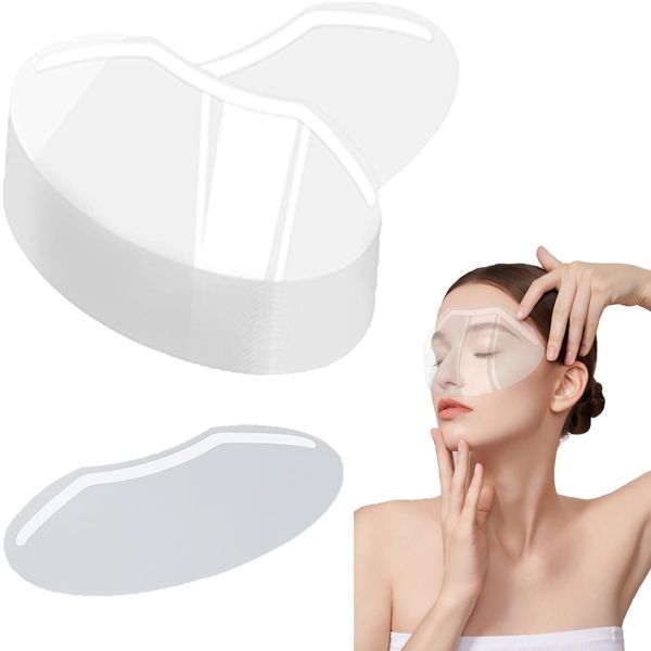 QIYUDA 100 Pcs Clear Shower Face Shield, Shower Visor Eye Patch Eyebrow Covers