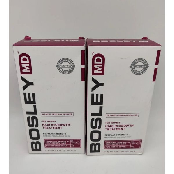 Bosley MD For Women Hair Regrowth Treatment 4 month supply Exp 03/2024 Lot Of 2