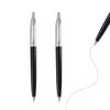 2er-Pack Druckkugelschreiber, schwarze Mine, Metallschaft