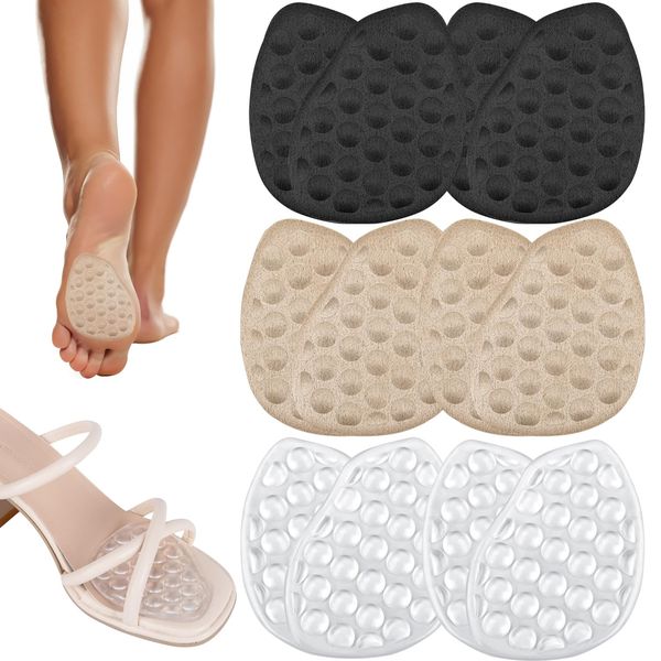 6 Pairs Metatarsal Pads,Reusable Gel Ball of Foot Cushions,for Women for High Heels,Soft Gel Shoe Inserts for Foot Pain Relief from Mortons Neuroma and Callus