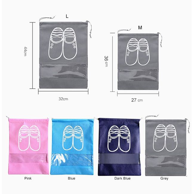 5pcs Shoes Storage Bag Closet Organizer Non-woven Travel Portable Bag  Waterproof Pocket Clothing Classified Hanging Bag