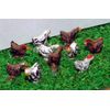 Langley Models Chickens 10 N Scale Metal Model Railway PAINTED A71p
