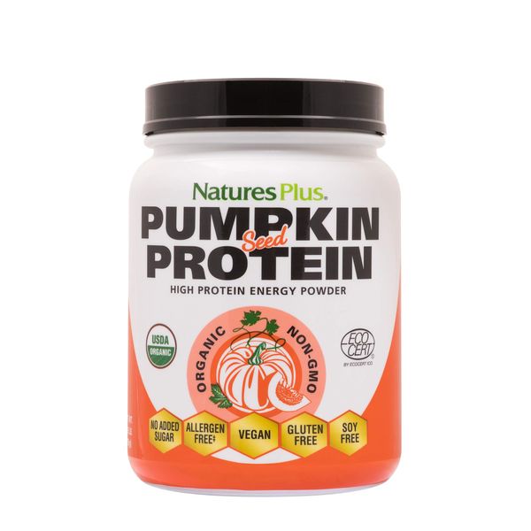 NaturesPlus Organic Pumpkin Seed Protein - .95 lbs Vegan Protein Powder - High Energy Protein Supplement, Promotes Prostate Health, Soothes Menstrual Discomfort - Vegetarian, Gluten-Free - 15 Servings