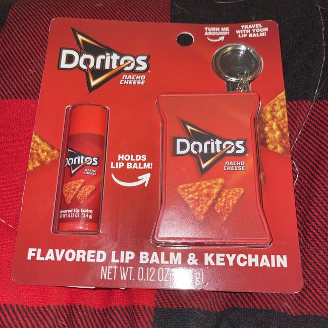 (NEW-SEALED) Doritos Nacho Cheese Flavored Lip Balm And Keychain 3.4g