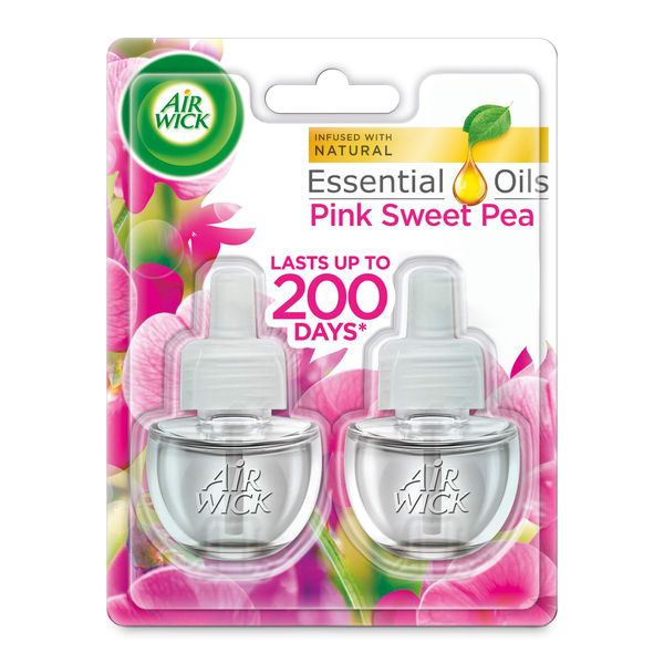 Air Wick Air Freshener, Electrical Plug-In, Pink Sweet Pea, Refill 19 ml x 2