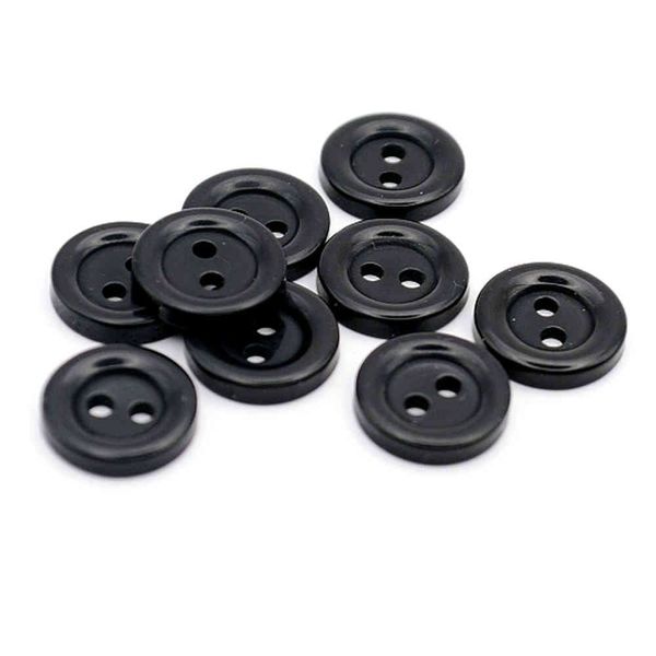 2 Hole Rim Clown Buttons Black 10mm (20)