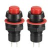 sourcing map 10mm Mounting Hole Red Latching Push Button Switch SPST NO 2pcs