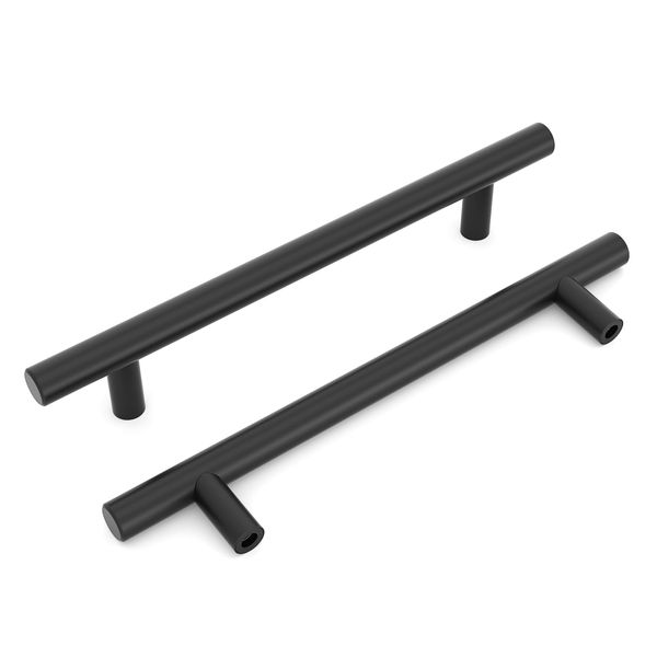 LONTAN 4 Pack Black Wardrobe Handles Black Cupboard Handles 160mm Black Kitchen Handles Kitchen Cupboard Handles Wardrobe Door Handles Stainless Steel Cabinet Handles