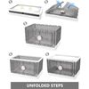 3-Pack Grey Foldable Storage Container with Door Collapsible Storage Bins