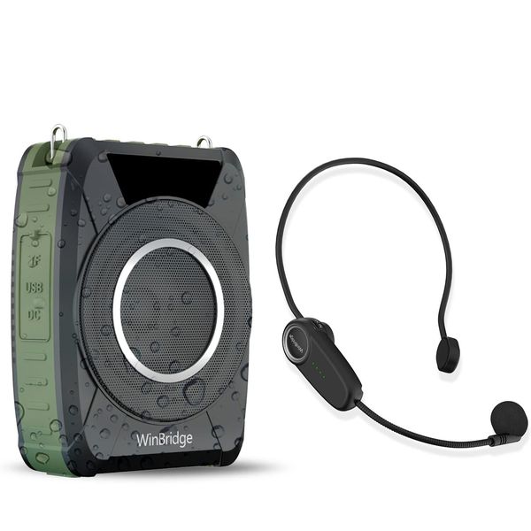 Bluetooth 5.0 Voice Amplifier with Wireless Mic Headset, Waterproof Personal ...