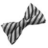 Men's Festive Black & Silver Glitter Stripe Bow Tie