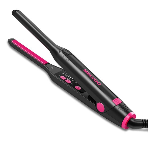 MELYDO 3/10" Small Flat Iron for Short Hair, Pencil Flat Iron with Adjustable Temp Mini Hair Straightener for Edges Pixie Cut and Bangs, Tiny Hair Straightener with Floating Plates, Auto Shut Off