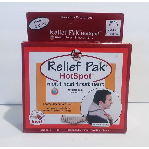 Relief Pak HotSpot 11-1311 Reusable Moist Heat Pack Neck Contour 24” x 9” New