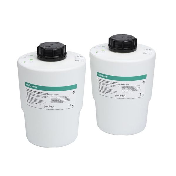 Grünbeck Mineralstofflösungen exaliQ 2 x 3 Liter, Grünbeck Mineralstofflösungen:exaliQ safe+ inkl. SanVo Viskosetuch