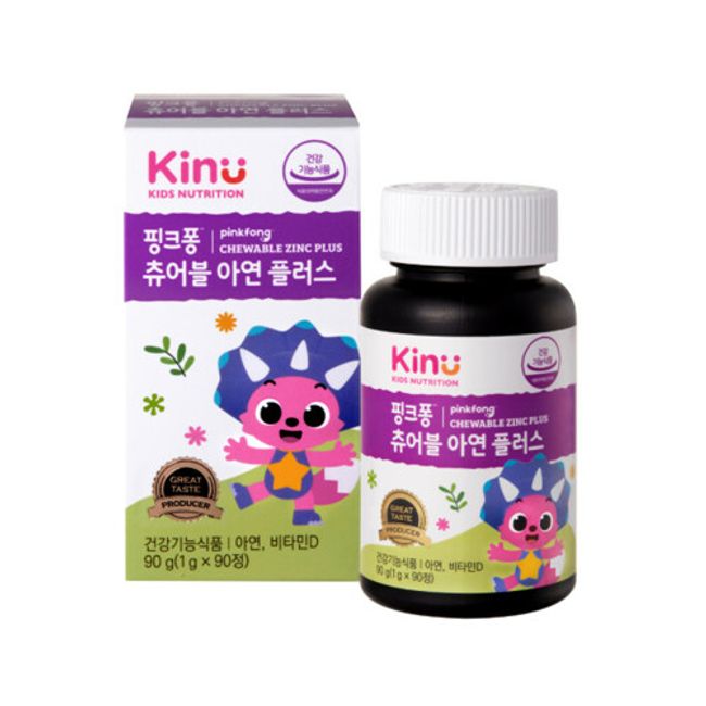 [AK PLAZA] [Kinu] [AK Department Store] Pinkfong Chewable Zinc Plus, optional