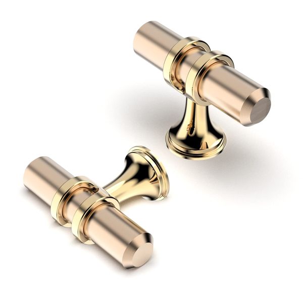 FURNIWARE Pack of 10 Cabinet Hardware Knobs, Drawer Knobs, Kitchen Door Knobs, Cabinet Hardware Knobs, Gold + Oxidised Gloss Gold
