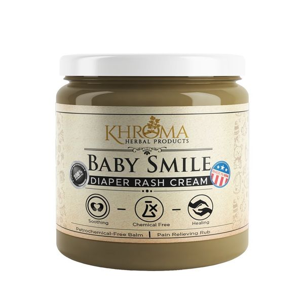 Baby Smile - Organic Soothing Diaper Rash Cream - 2 oz in Glass Bottle - with Lavender, Calendula Flowers, Shea Butter