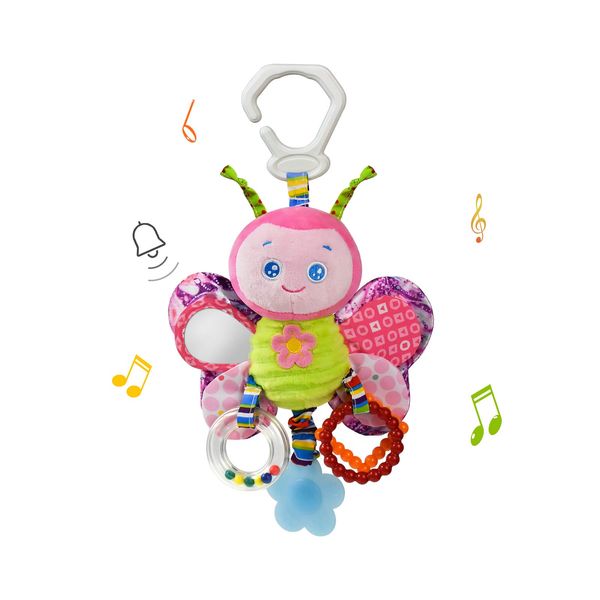 Baby Rattles Toys with Teether,Bed Bell for Toddler in pram,Gifts for Baby Aged 3 Months or More(Butterfly)