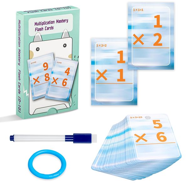 Tichgeim Math Facts Flash Cards, Multiplication Flashcards for Kids Ages 6-12, Math Multiplication Game for School Learning Materials 3rd,4th,5th Grade Number 1-10