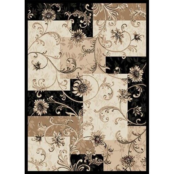 VINES BLACK ORIENTAL AREA RUG 8X11 Persien CARPET 025 - ACTUAL 7' 8" x 10' 4"