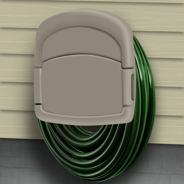 Wall Mounted Garden Hose Storage Caddy - 150-Foot Capacity for Standard 5/8" Garden Hose Outdoor Hanging Organizer Cabinet by Sto-Away