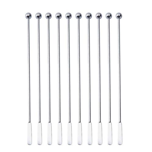 20 pcs Stainless Steel Coffee Beverage Stir Sticks Cocktail Stirrers Drink Swizzle Stick 7.4" Swizzle Stick Picks Tools