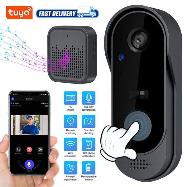 Wireless WiFi Video Doorbell Door Intercom Smart Security Camera Motion Detect