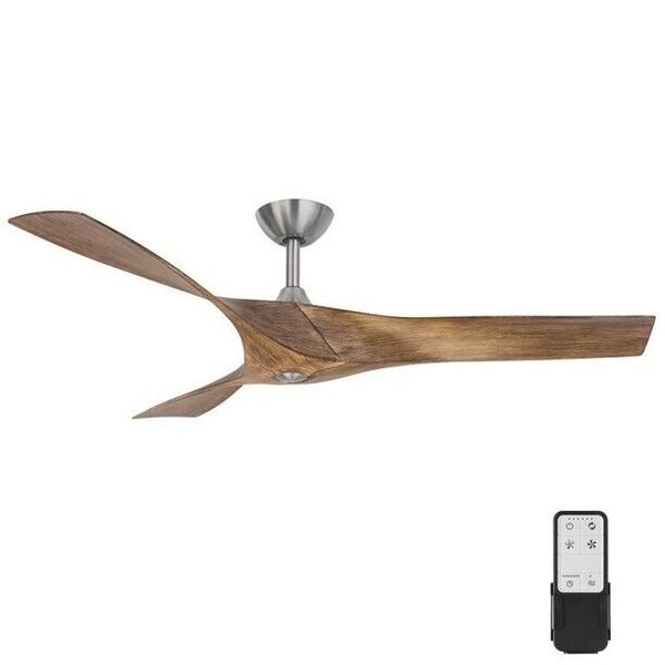 Wesley 52 in. Indoor/Outdoor Brushed Nickel DC Motor Ceiling Fan, Remote Control