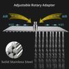 16-inch LED Square Shower Head Wall/Ceiling Mounted Brushed Nickel Rain Sprayer