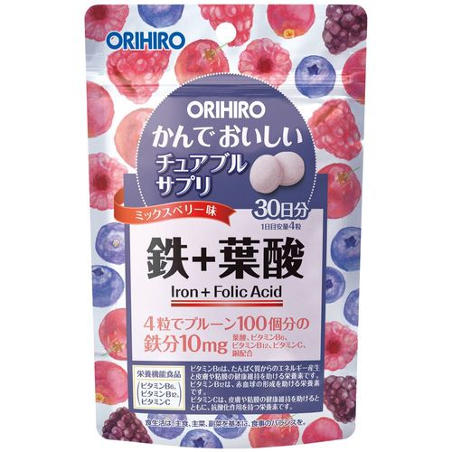 ORIHIRO chewable supplement iron + folic acid 120 tablets