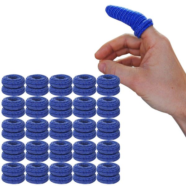 25pc RE-GEN First Aid Blue Kitchen Catering Blue Detectable Tubular Finger Cot Bob Buddies Bandage Dressings