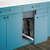 Double 35 Quart Pull Out Trash Can Waste Bin Container Under Kitchen Cabinet