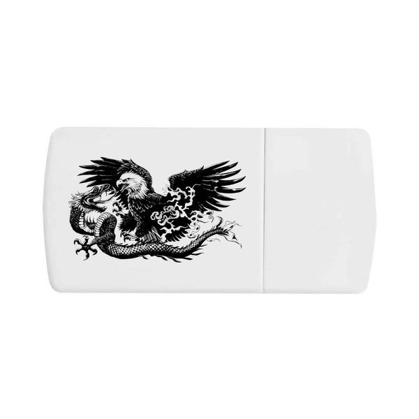'American Eagle Fighting Chinese Dragon' Pill Box with Tablet Splitter (PI00029407)