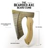 The Bearded Axe Beard Comb | Original | Green Sandalwood/Boxwood | Artisan Crafted & Handmade