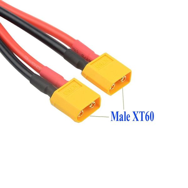 FLY RC 2pcs XT60 Parallel Battery Connector Cable Extension Y Splitter for DJI Phantom RC Mode Helicopter Quadcopter